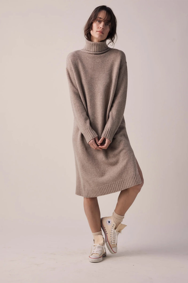 Wool Turtleneck Midi Dress -S/M
