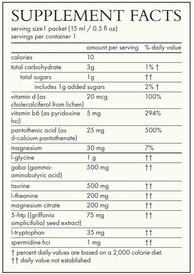 calm (beauty) spermidine & taurine daily supplement