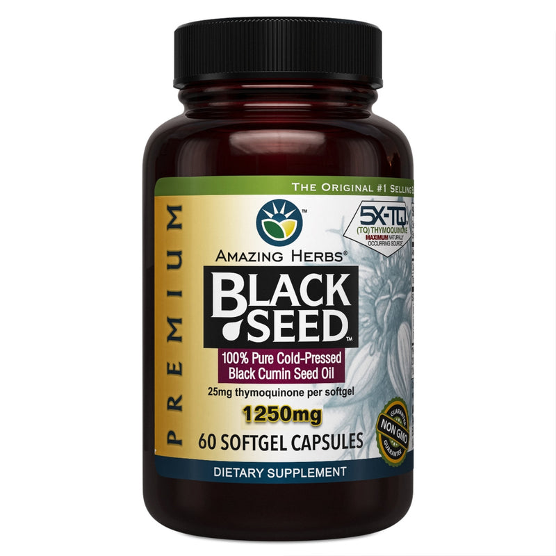 Premium Black Seed Oil 1250mg XL Soft-Gels 60 CT