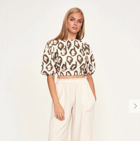 Andaman Bubble Top - Oyster Print