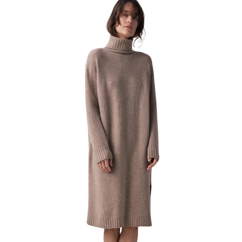 Wool Turtleneck Midi Dress -S/M