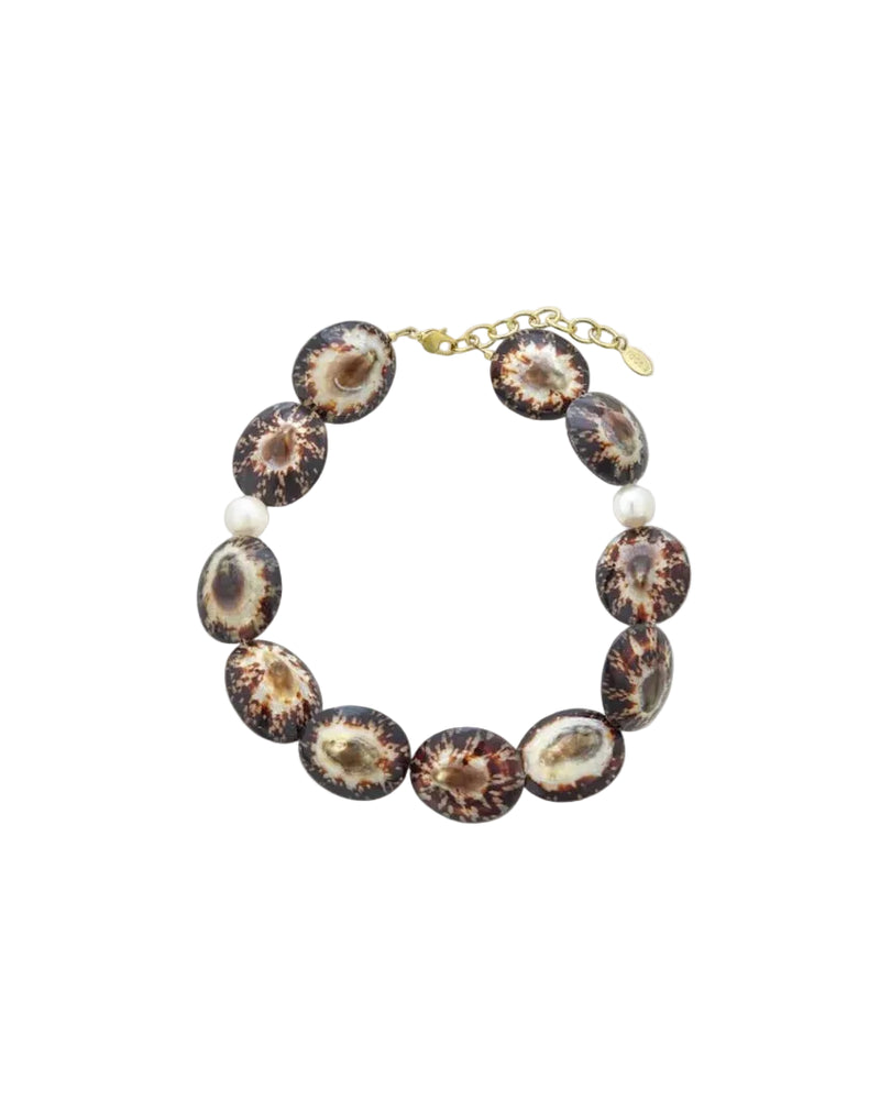 Amaris Necklace - Brown Limpet Shells/Pearls
