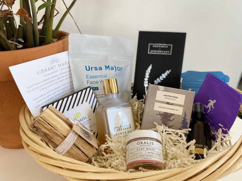 Healthcare Self-Care Basket Donation Vibrant Market | Clean Beauty + Wellness Shop in New Orleans