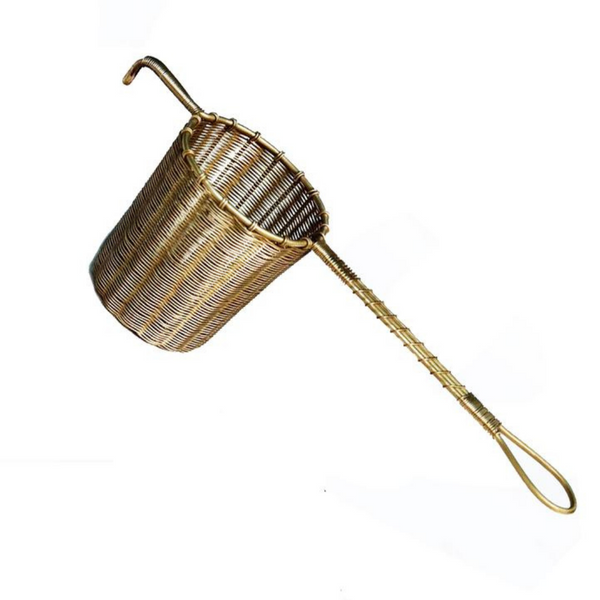 Woven Brass Tea Strainer with Handle Vibrant Market | Clean Beauty + Wellness Shop in New Orleans